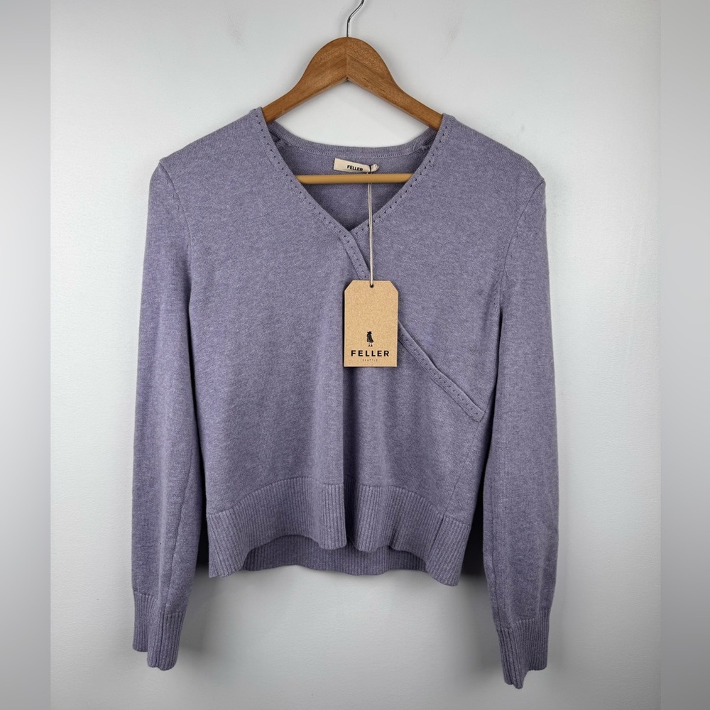 NWT Feller Women Chrissie Crossover Purple‎ Sweater Size XS/S